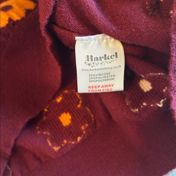 Harkel Floral Patterned Sweater - Burgundy and Orange - Picture 5 of 6